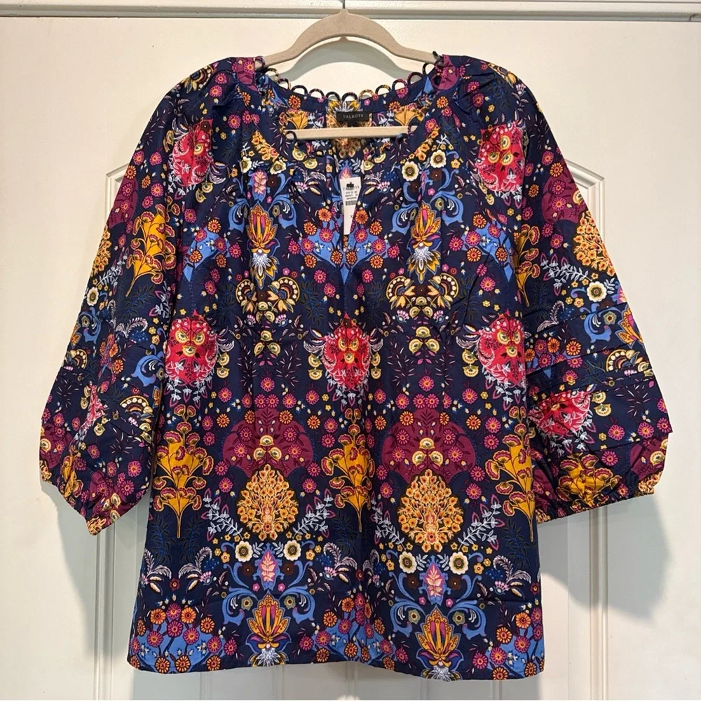 Talbots Multicolor Floral Blouse - Picture 1 of 10